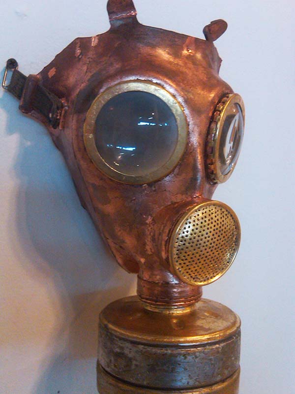 gas mask patina in progress